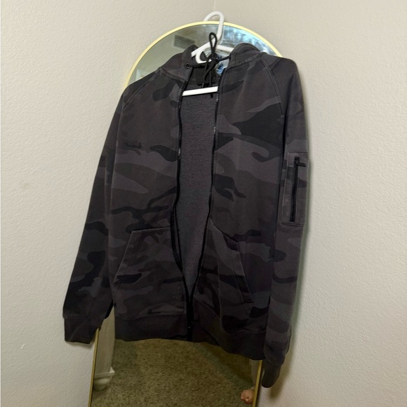 Men's Black Camouflage Hoodie - Picture 1 of 5